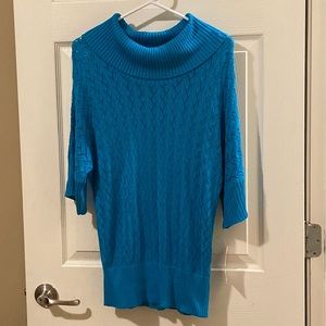 NWT Michael Kors Turquoise Turtleneck Cowl Neck Sweater